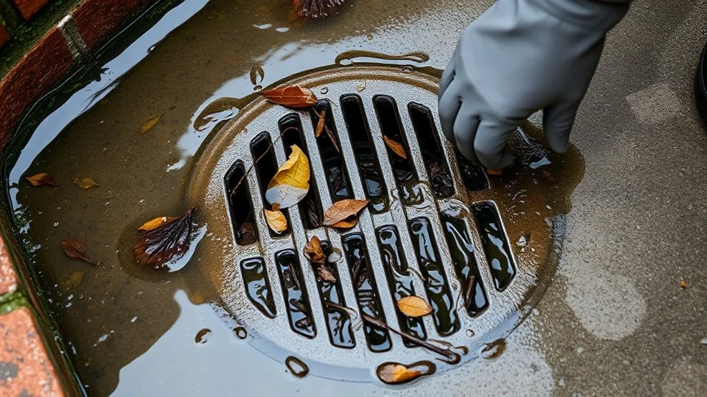 Blocked Outside Drain in Swale | Outdoor Drain Clearance